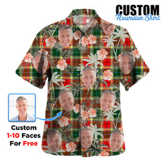 Clan Gibbs Tartan Custom Face Hawaiian Shirt – Unisex Gift for Family Members, Summer Party NM10 Gibbs Tartan Tartan Hawaii Shirt