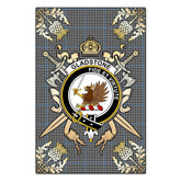 Clan Gladstone Tartan Crest Black Garden Flag - Gold Thistle DB71 Clan Garden Tartan Today