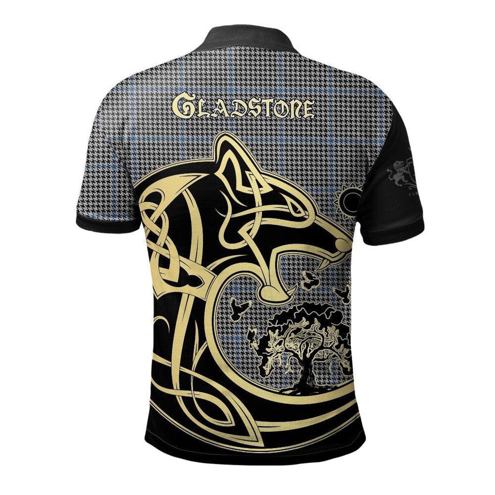 Clan Gladstone Tartan Polo Shirt Viking Wolf LT20 Gladstone Tartan Tartan Polo