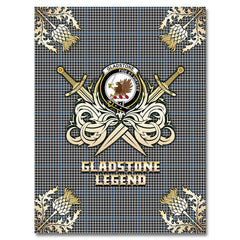 Clan Gladstone Tartan Gold Courage Symbol Blanket YB67 Clan Hall Tartan Today