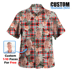 Clan Glasgow District Tartan Custom Face Hawaiian Shirt – Unisex Gift for Family Members, Summer Party IQ21 Glasgow District Tartan Tartan Hawaii Shirt