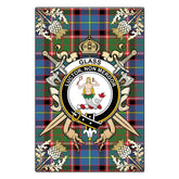 Clan Glass Tartan Crest Black Garden Flag - Gold Thistle BO72 Clan Glass Tartan Today