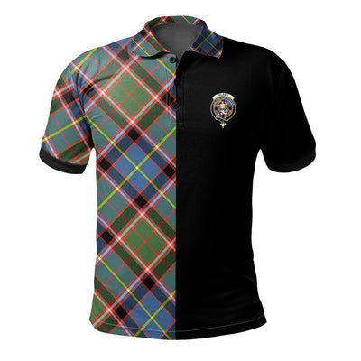 Clan Glass Tartan Polo Shirt Half of Me - Cross Style