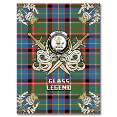 Clan Glass Tartan Gold Courage Symbol Blanket NG38 Clan Glass Tartan Today