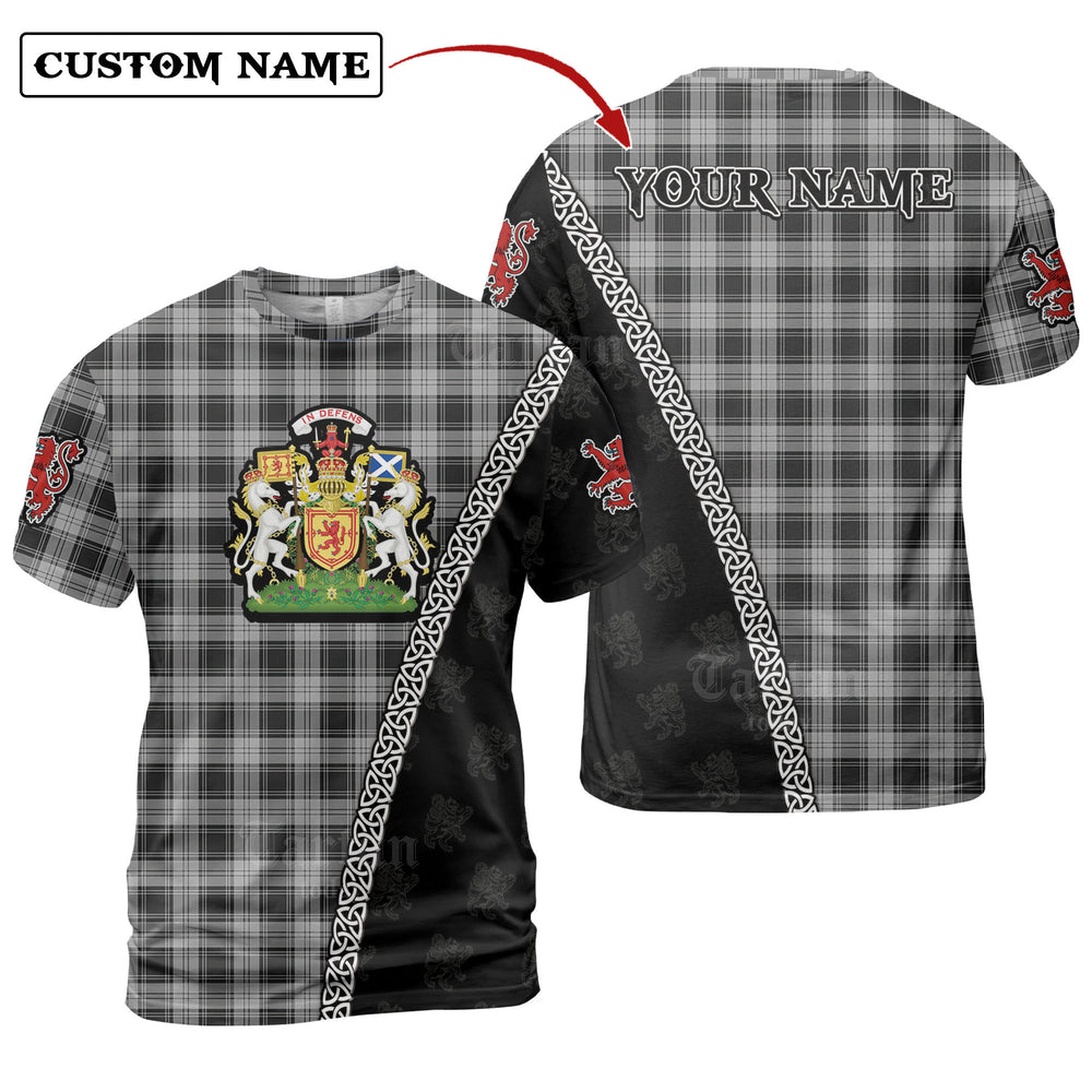 Glen Tartan Shirt with Scotland Coat of Arms & Custom Name CA63