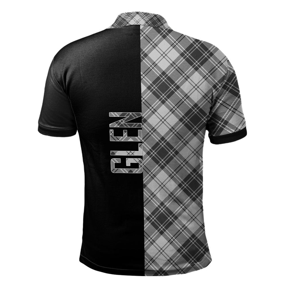 Clan Glen Tartan Polo Shirt Half of Me - Cross Style UQ28 Glen Tartan Tartan Polo