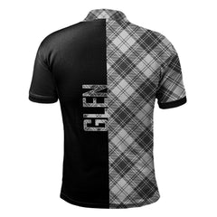 Clan Glen Tartan Polo Shirt Half of Me - Cross Style UQ28 Glen Tartan Tartan Polo