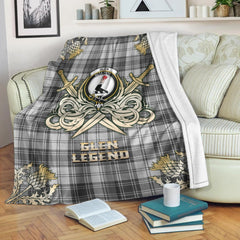 Clan Glen Tartan Gold Courage Symbol Blanket KB90 Clan Glen Tartan Today