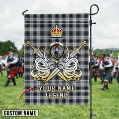Personalized Custom Name Clan Glen Tartan Garden Flag with Clan Crest and the Golden Sword of Courageous Legacy GO44 - Glen Tartan Design, Scottish Heritage Gift