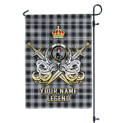 Custom Name Clan Glen Tartan Garden Flag with Clan Crest and the Golden Sword of Courageous Legacy GO44