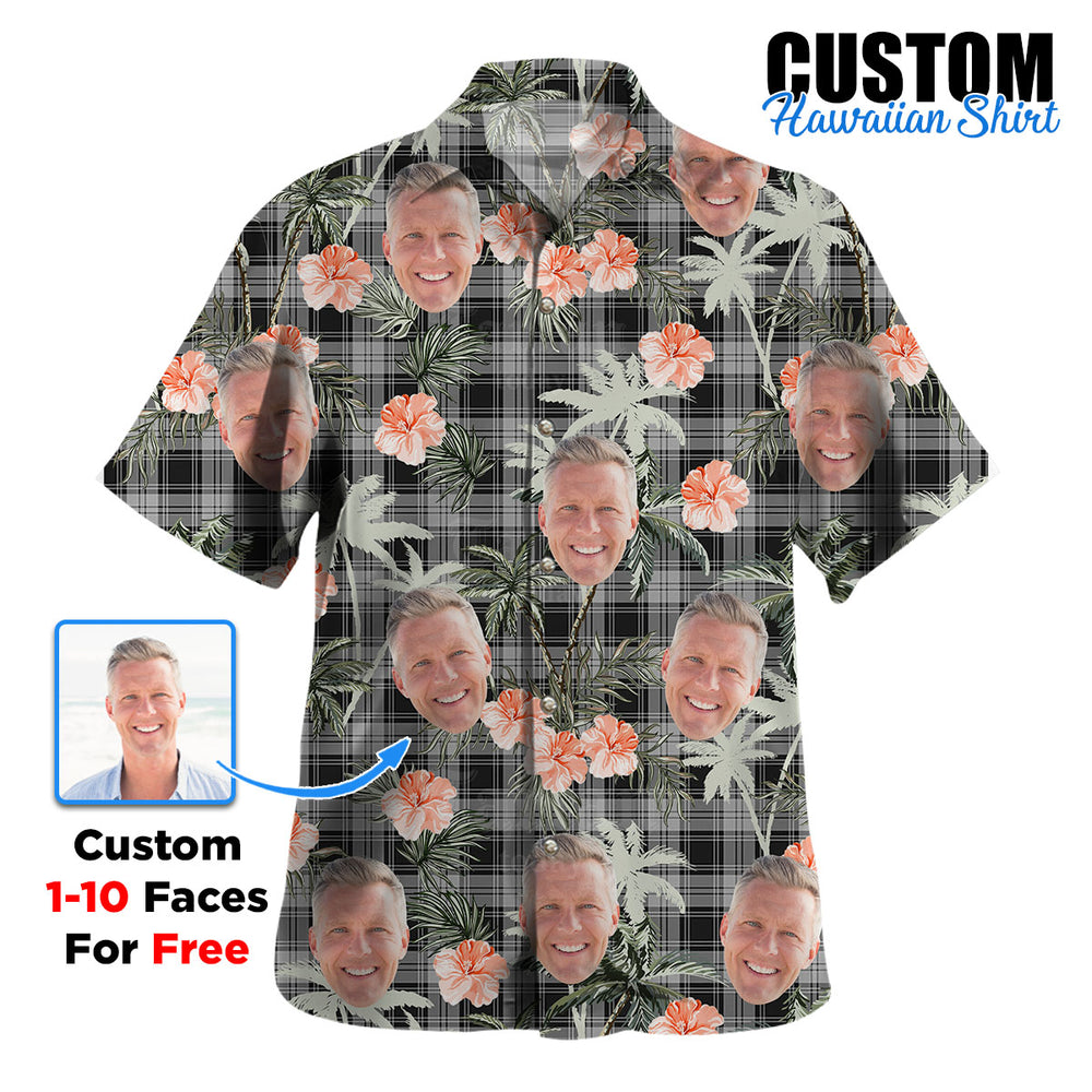 Clan Glen Tartan Custom Face Hawaiian Shirt – Unisex Gift for Family Members, Summer Party FH51 Glen Tartan Tartan Hawaii Shirt