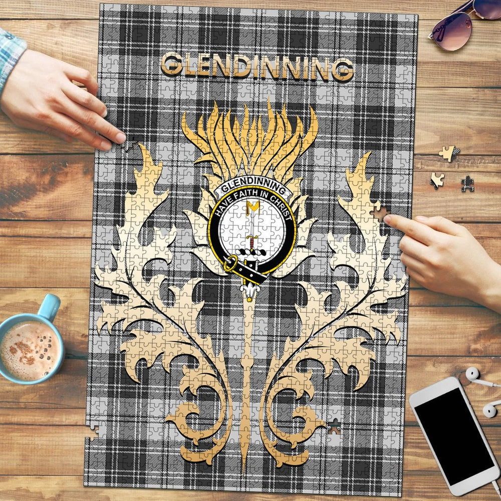 Clan Glendinning Tartan Crest Thistle Jigsaw Puzzles Gift For Family QJ34 Clan Glen Tartan Today