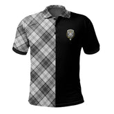 Clan Glendinning Tartan Polo Shirt Half of Me - Cross Style RX91 Glendinning Tartan Tartan Polo
