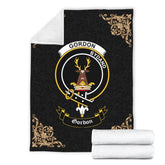 Clan Gordon Crest Tartan Premium Blanket Black WY65 Clan Gordon Tartan Today