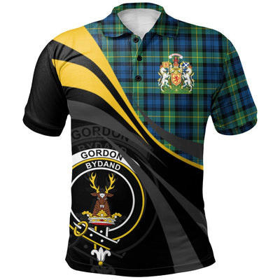 Clan Gordon Ancient Tartan Polo Shirt - Royal Coat Of Arms Style VI56