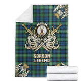Clan Gordon Ancient Tartan Gold Courage Symbol Blanket YO69 Clan Gordon Tartan Today
