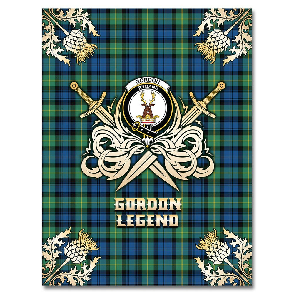 Clan Gordon Ancient Tartan Gold Courage Symbol Blanket YO69 Clan Gordon Tartan Today