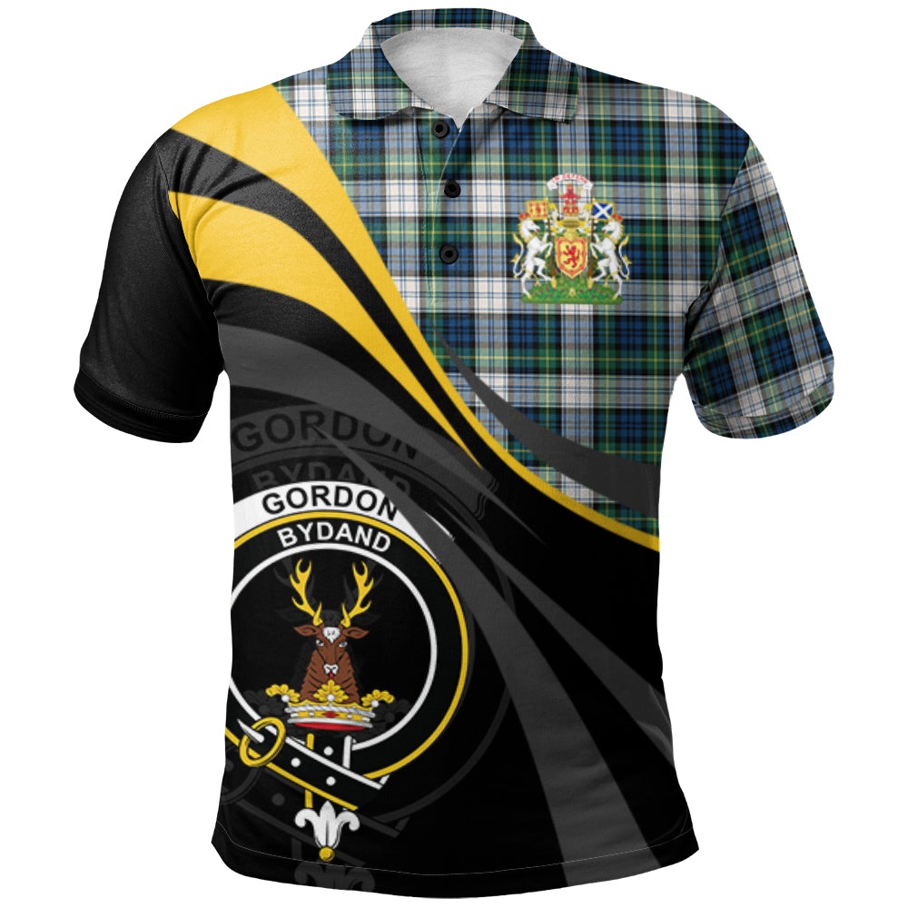 Clan Gordon Dress Ancient Tartan Polo Shirt - Royal Coat Of Arms Style UJ78 Gordon Dress Ancient Tartan Tartan Polo