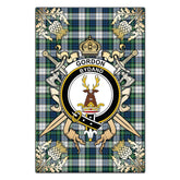 Clan Gordon Dress Ancient Tartan Crest Black Garden Flag - Gold Thistle MW95 Clan Gordon Tartan Today