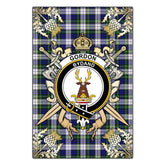 Clan Gordon Dress Modern Tartan Crest Black Garden Flag - Gold Thistle EK72 Clan Gordon Tartan Today