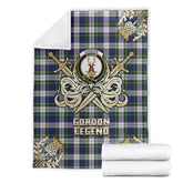 Clan Gordon Dress Modern Tartan Gold Courage Symbol Blanket OG13 Clan Gordon Tartan Today