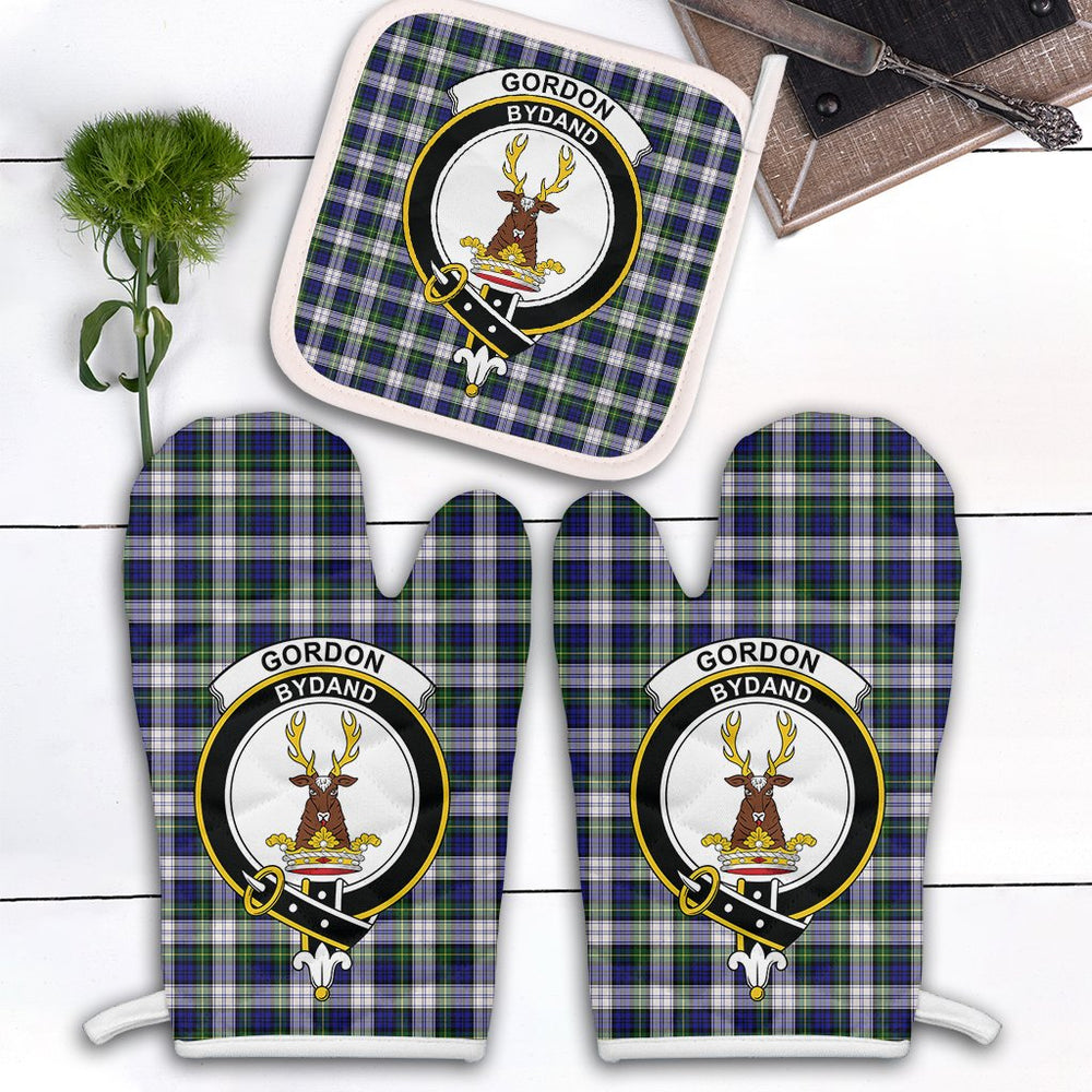 Clan Gordon Dress Modern Tartan Crest Oven Mitt And Pot Holder (2 Oven Mitts + 1 Pot Holder) SN21 Clan Gordon Tartan Today