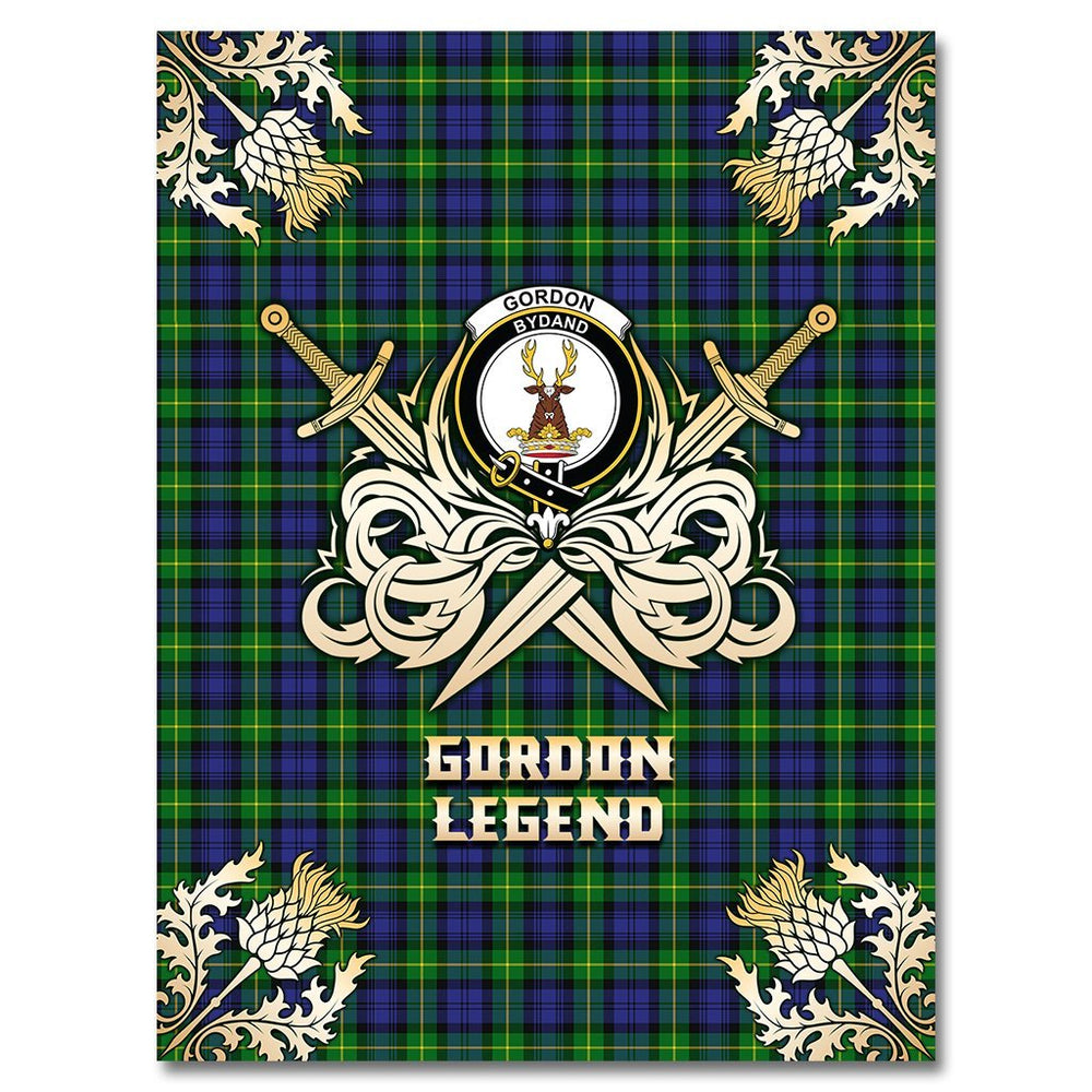 Clan Gordon Modern Tartan Gold Courage Symbol Blanket YQ51 Clan Gordon Tartan Today