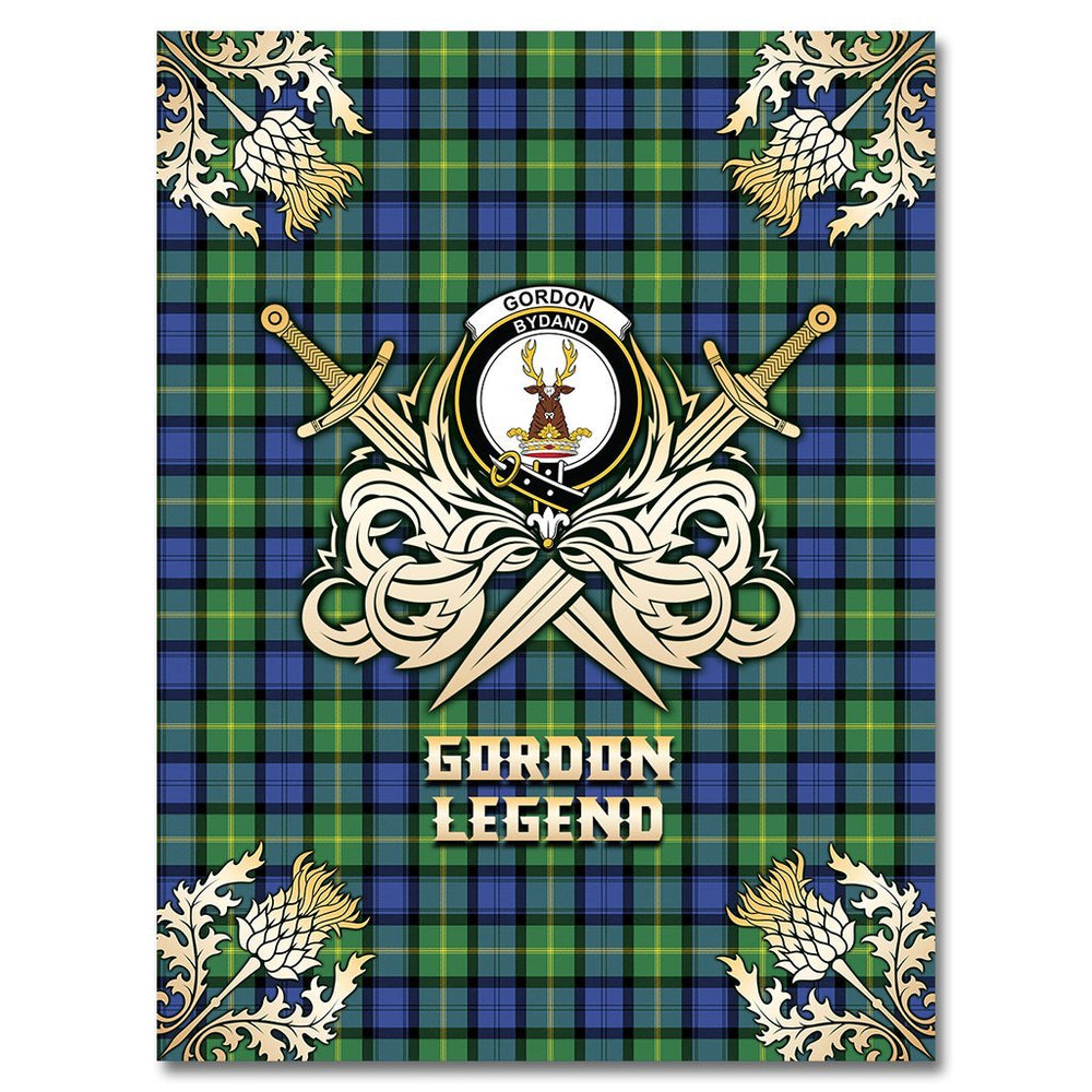Clan Gordon Old Ancient Tartan Gold Courage Symbol Blanket DX24 Clan Gordon Tartan Today