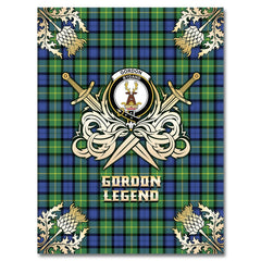 Clan Gordon Old Ancient Tartan Gold Courage Symbol Blanket DX24 Clan Gordon Tartan Today