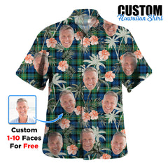 Clan Gordon Ancient Tartan Custom Face Hawaiian Shirt – Unisex Gift for Family Members, Summer Party YY13 Gordon Ancient Tartan Tartan Hawaii Shirt