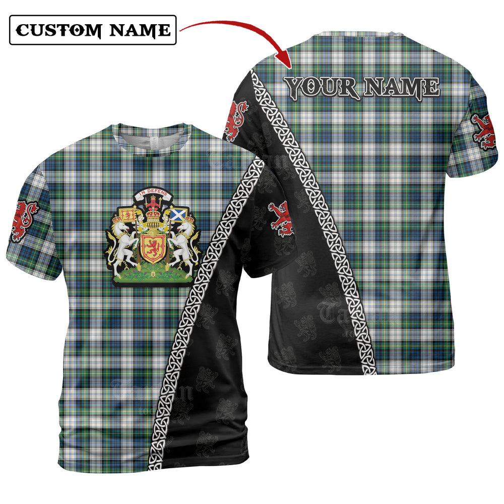 Gordon Dress Ancient Tartan Shirt with Scotland Coat of Arms & Custom Name MR32
