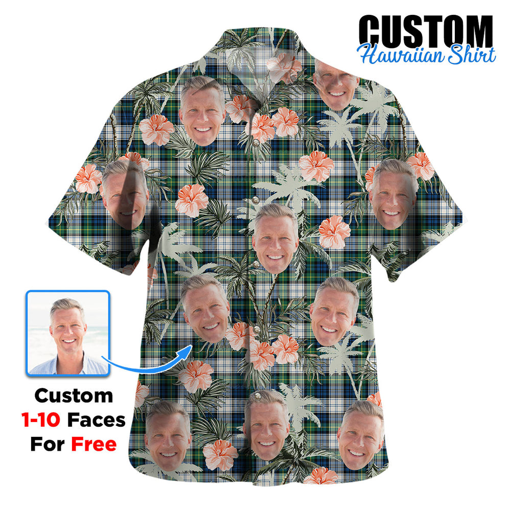 Clan Gordon Dress Ancient Tartan Custom Face Hawaiian Shirt – Unisex Gift for Family Members, Summer Party JT49 Gordon Dress Ancient Tartan Tartan Hawaii Shirt