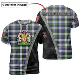Gordon Dress Modern Tartan Shirt with Scotland Coat of Arms & Custom Name KZ12