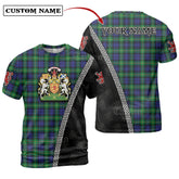 Gordon Modern Tartan Shirt with Scotland Coat of Arms & Custom Name KI27