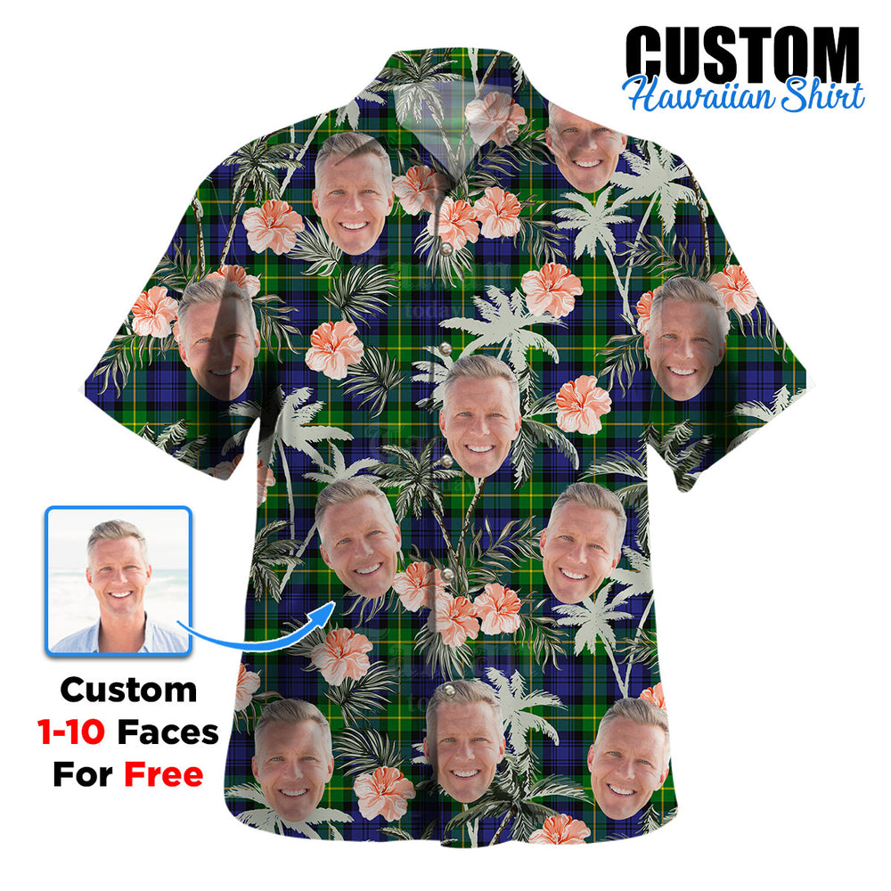 Clan Gordon Modern Tartan Custom Face Hawaiian Shirt – Unisex Gift for Family Members, Summer Party RP29 Gordon Modern Tartan Tartan Hawaii Shirt