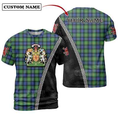 Personalized Clan Gordon Old Ancient Tartan Shirt with Scotland Coat of Arms & Custom Name EZ25