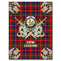 Clan Gow Modern Tartan Gold Courage Symbol Blanket AU16 Clan Gow Tartan Today