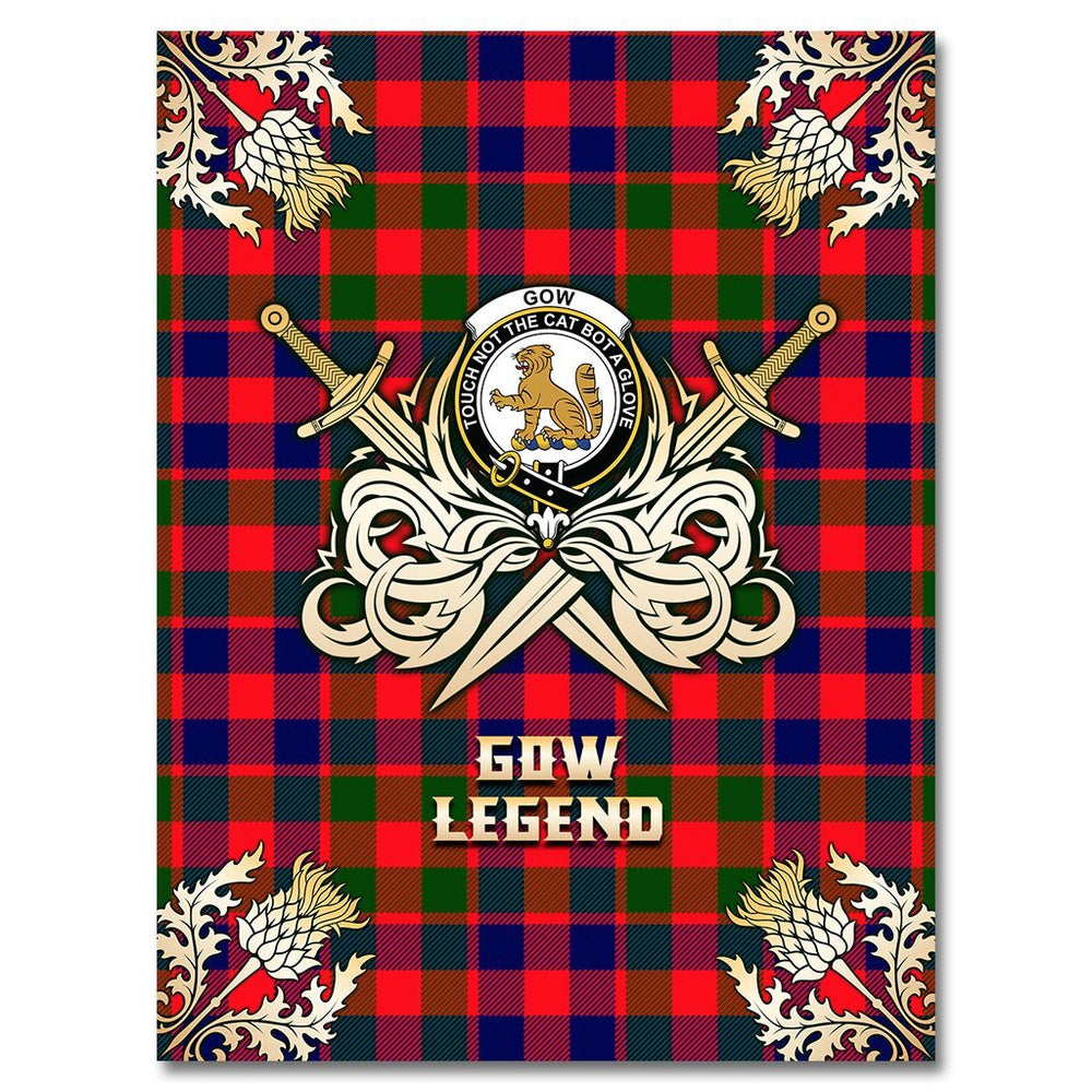 Clan Gow of McGouan Tartan Gold Courage Symbol Blanket WS99 Clan Gow Tartan Today