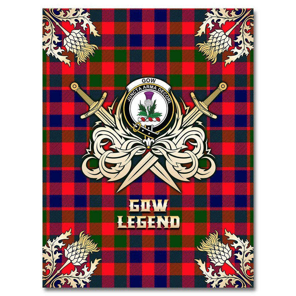 Clan Gow of Skeoch Tartan Gold Courage Symbol Blanket IF86 Clan Gow Tartan Today