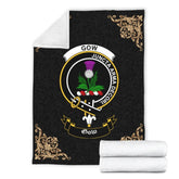 Clan Gow (of Skeoch) Crest Tartan Premium Blanket Black JF67 Clan Gow Tartan Today