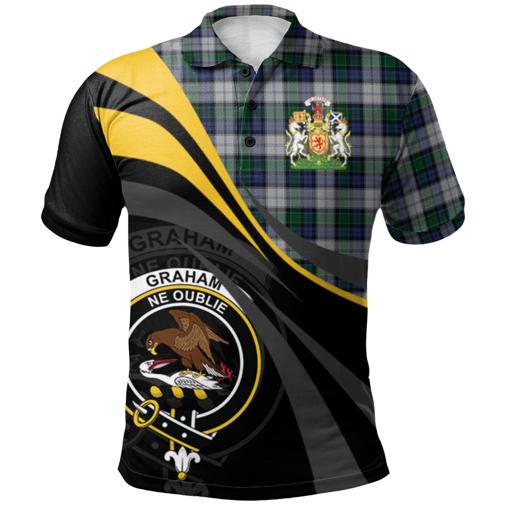 Clan Graham Dress Tartan Polo Shirt - Royal Coat Of Arms Style MW75 Graham Dress Tartan Tartan Polo