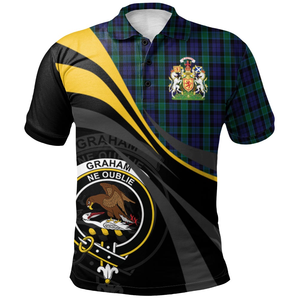 Clan Graham of Menteith Tartan Polo Shirt - Royal Coat Of Arms Style DJ87 Graham of Menteith Tartan Tartan Polo