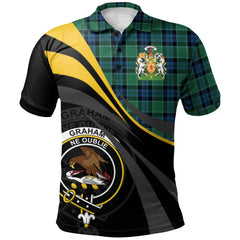 Clan Graham of Menteith Ancient Tartan Polo Shirt - Royal Coat Of Arms Style RZ15 Graham of Menteith Ancient Tartan Tartan Polo