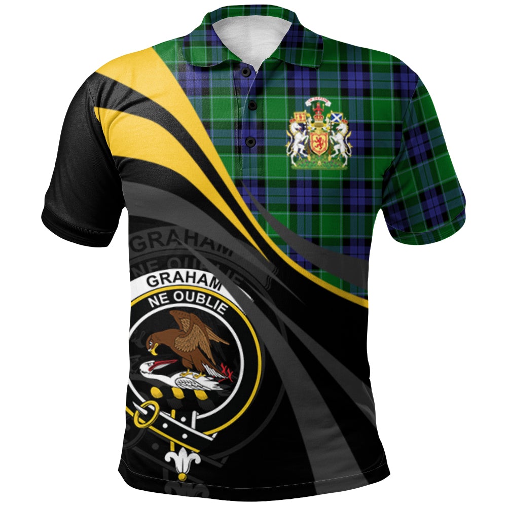 Clan Graham of Menteith Modern Tartan Polo Shirt - Royal Coat Of Arms Style XF55 Graham of Menteith Modern Tartan Tartan Polo