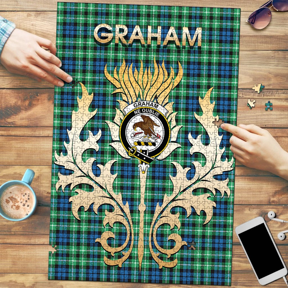 Clan Graham of Montrose Ancient Tartan Crest Thistle Jigsaw Puzzles Gift For Family GW65 Clan Rose Tartan Today