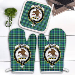 Clan Graham Of Montrose Ancient Tartan Crest Oven Mitt And Pot Holder (2 Oven Mitts + 1 Pot Holder) EK45 Clan Rose Tartan Today