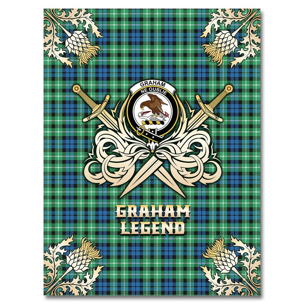 Clan Graham of Montrose Ancient Tartan Gold Courage Symbol Blanket OH87 Clan Rose Tartan Today