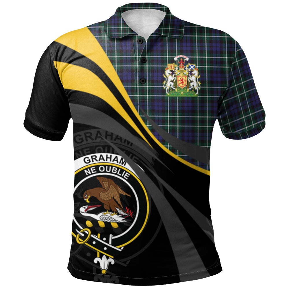 Clan Graham of Montrose Modern Tartan Polo Shirt - Royal Coat Of Arms Style LP86 Graham of Montrose Modern Tartan Tartan Polo