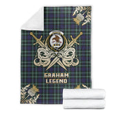 Clan Graham of Montrose Modern Tartan Gold Courage Symbol Blanket HQ40 Clan Rose Tartan Today
