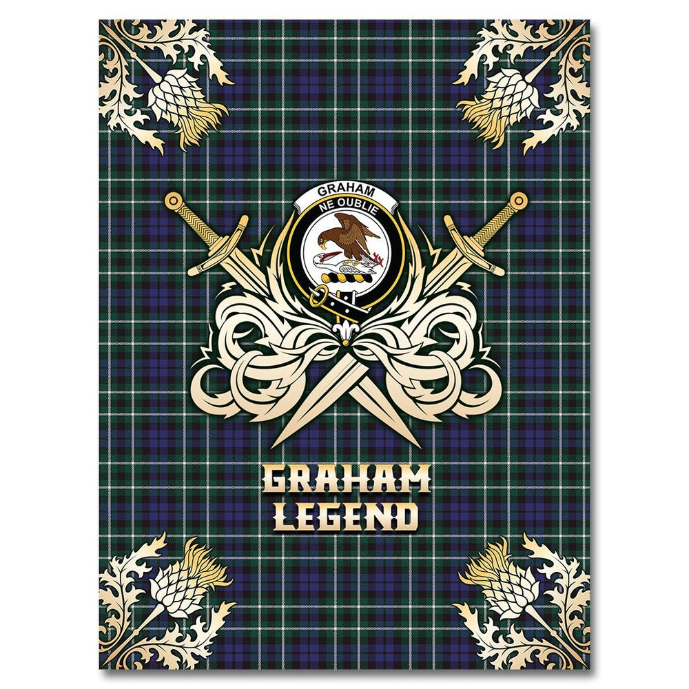 Clan Graham of Montrose Modern Tartan Gold Courage Symbol Blanket HQ40 Clan Rose Tartan Today
